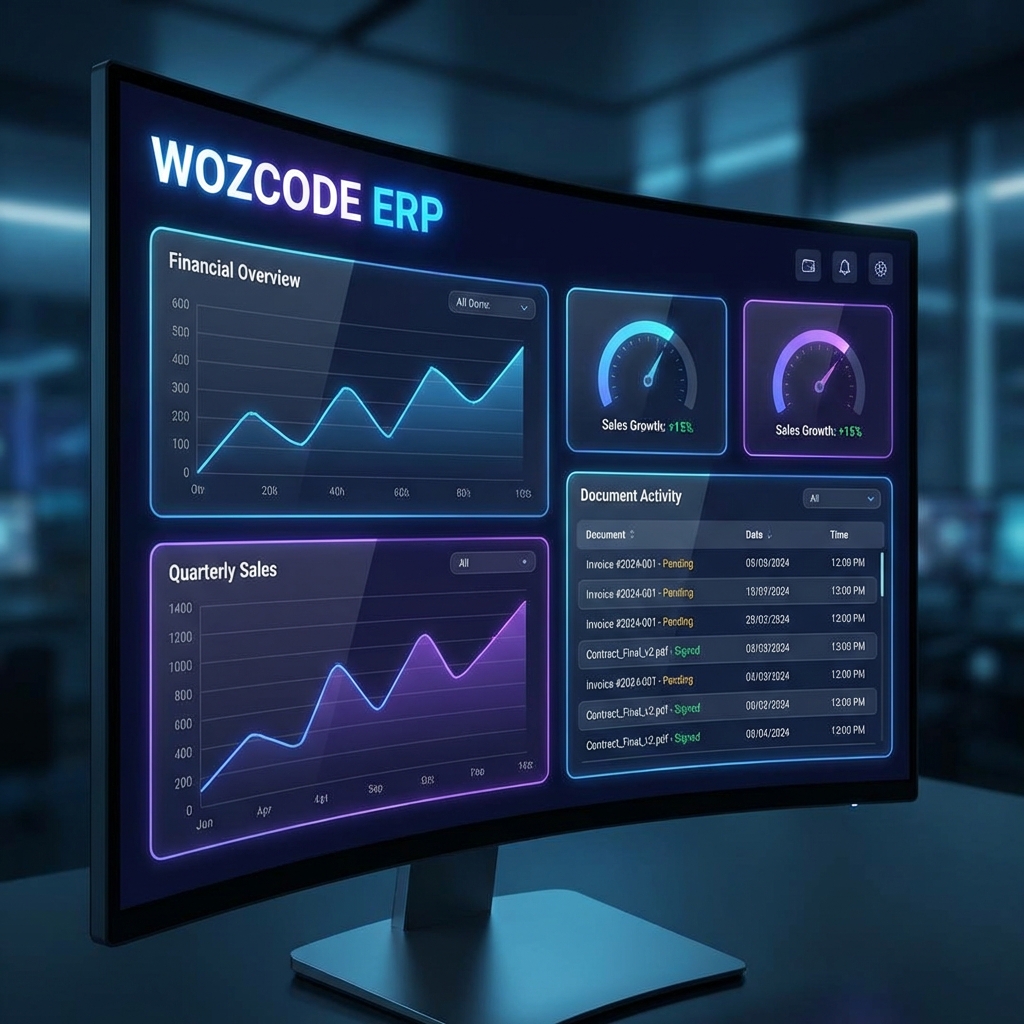 WOZCODE ERP Dashboard Preview